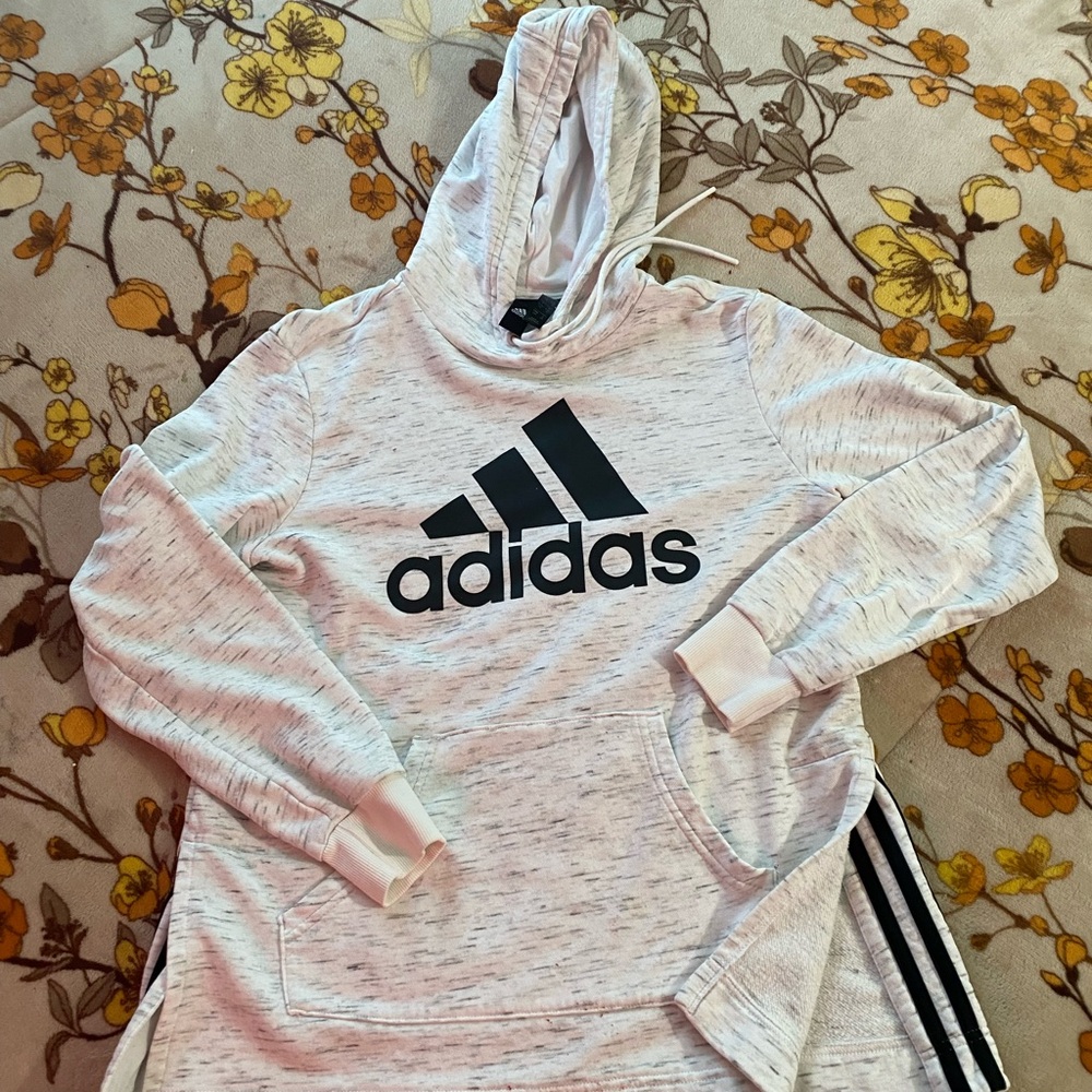 Adidas White Hoodie with Black Logo